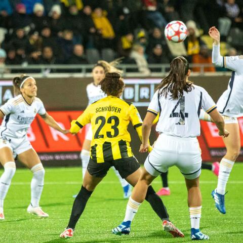 Felicia Schröder och BK Häcken i möte med Real Madrid 2023.